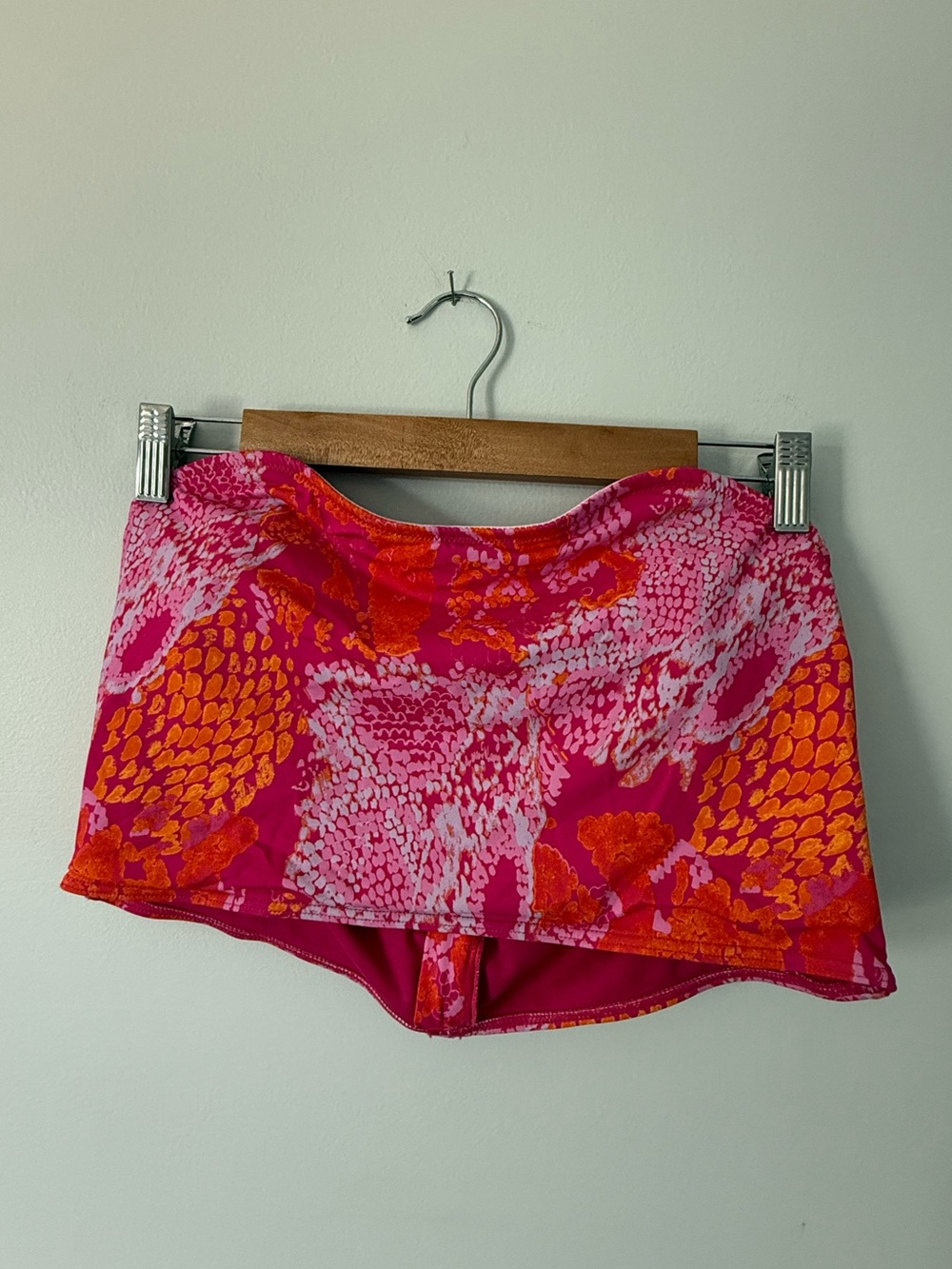 Vero Moda bandeau bikini top in pink snake print